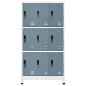 vidaXL Lockerkast 90x45x180 cm staal lichtgrijs en donkergrijs