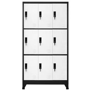 vidaXL Lockerkast 90x45x180 cm staal antracietkleurig en wit