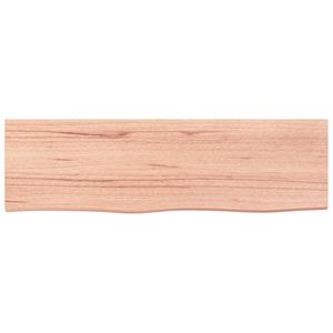 vidaXL Wandschap 100x30x2 cm behandeld massief eikenhout lichtbruin