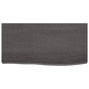 vidaXL Wandschap 60x30x(2-6)cm behandeld massief eikenhout donkerbruin