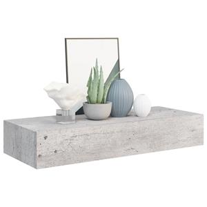 vidaXL Wandschap met lade 60x23,5x10 cm MDF betongrijs