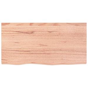 vidaXL Wandschap 80x40x2 cm behandeld massief eikenhout lichtbruin