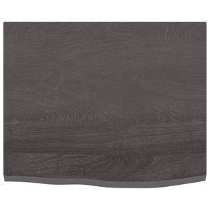 vidaXL Wandschap 60x50x2 cm behandeld massief eikenhout donkerbruin
