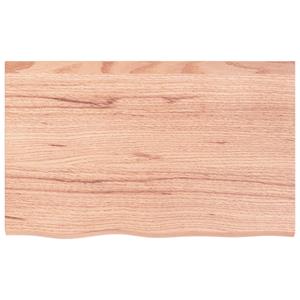 vidaXL Wandschap 80x50x2 cm behandeld massief eikenhout lichtbruin