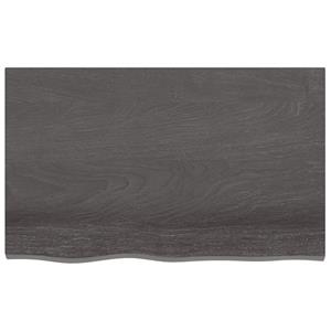 vidaXL Wandschap 80x50x2 cm behandeld massief eikenhout donkerbruin