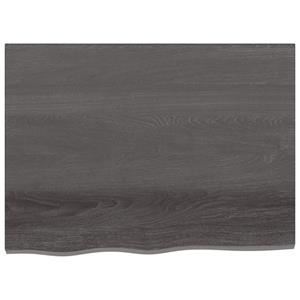 vidaXL Wandschap 80x60x2 cm behandeld massief eikenhout donkerbruin