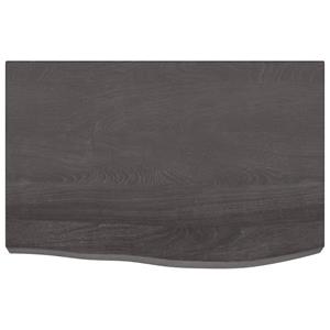 vidaXL Wandschap 60x40x(2-6)cm behandeld massief eikenhout donkerbruin