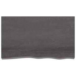 vidaXL Wandschap 100x60x2 cm behandeld massief eikenhout donkerbruin