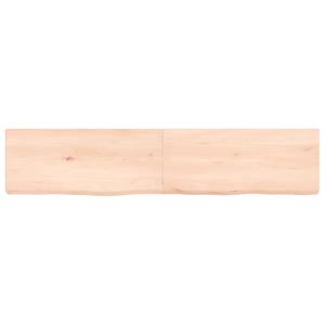 vidaXL Wandschap 140x30x(2-6) cm onbehandeld massief eikenhout