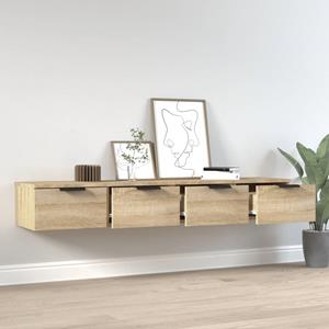 vidaXL Wandkasten 2 st 68x30x20 cm bewerkt hout sonoma eikenkleurig