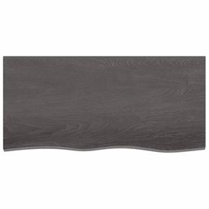 vidaXL Wandschap behandeld massief eikenhout donkerbruin