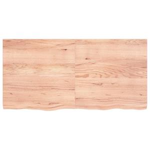 vidaXL Wandschap 120x60x(2-4)cm behandeld massief eikenhout lichtbruin