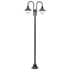 VidaXL Paalverlichting tuin E27 220 cm aluminium donkergroen 2-delig