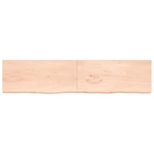 vidaXL Wandschap 220x50x(2-4) cm onbehandeld massief eikenhout