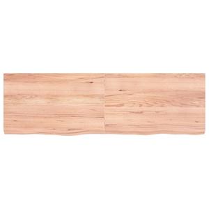 vidaXL Wandschap 160x50x(2-6)cm behandeld massief eikenhout lichtbruin