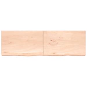 vidaXL Wandschap 200x60x(2-4) cm onbehandeld massief eikenhout