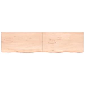 vidaXL Wandschap 200x50x(2-6) cm onbehandeld massief eikenhout