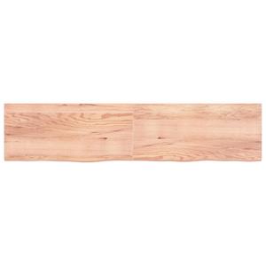 vidaXL Wandschap 220x50x(2-4)cm behandeld massief eikenhout lichtbruin