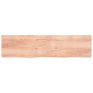 vidaXL Wandschap 200x50x(2-6)cm behandeld massief eikenhout lichtbruin