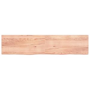 vidaXL Wandschap 220x50x(2-6)cm behandeld massief eikenhout lichtbruin