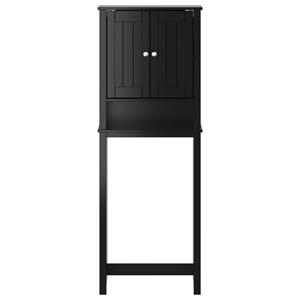 vidaXL Toiletmeubel BERG 60x27x164,5 cm massief hout zwart