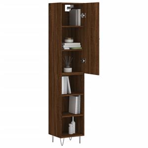 vidaXL Hoge kast 34,5x34x180 cm bewerkt hout bruin eikenkleur