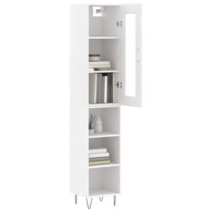 vidaXL Hoge kast 34,5x34x180 cm bewerkt hout wit