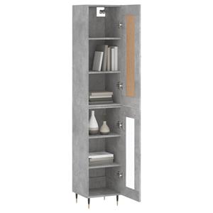 vidaXL Hoge kast 34,5x34x180 cm bewerkt hout betongrijs