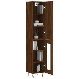 vidaXL Hoge kast 34,5x34x180 cm bewerkt hout bruin eikenkleur