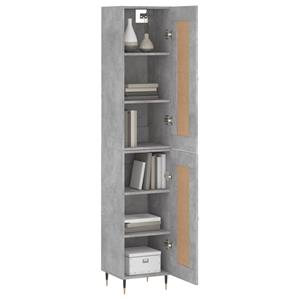 vidaXL Hoge kast 34,5x34x180 cm bewerkt hout betongrijs