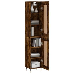vidaXL Hoge kast 34,5x34x180 cm bewerkt hout gerookt eikenkleurig