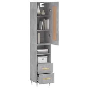 vidaXL Hoge kast 34,5x34x180 cm bewerkt hout betongrijs