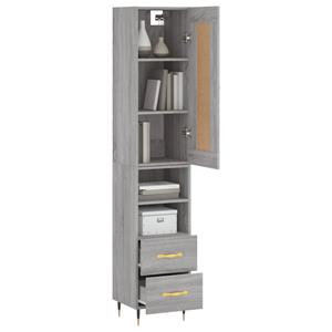 vidaXL Hoge kast 34,5x34x180 cm bewerkt hout grijs sonoma eikenkleurig