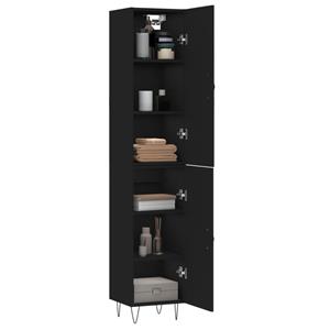 bonnevie Highboard Sideboard Schwarz 34,5x34x180 cm Holzwerkstoff vidaXL