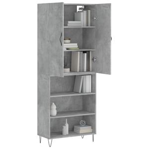 vidaXL Hoge kast 69,5x34x180 cm bewerkt hout betongrijs