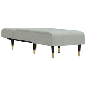 vidaXL Chaiselongue Chaiselongue Hellgrau Samt, 1 Teile