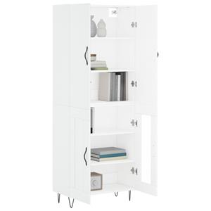 vidaXL Hoge kast 69,5x34x180 cm bewerkt hout wit