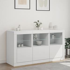 vidaXL Dressoir met LED-verlichting 123x37x67 cm wit