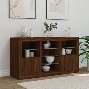 vidaXL Dressoir met LED-verlichting 123x37x67 cm bruineikenkleurig