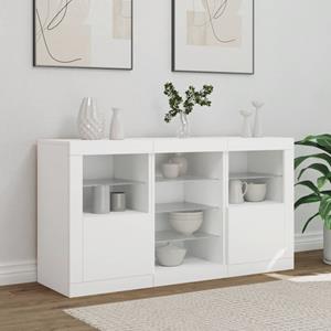 vidaXL Dressoir met LED-verlichting 123x37x67 cm wit