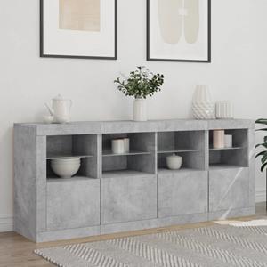 vidaXL Dressoir met LED-verlichting 163x37x67 cm betongrijs