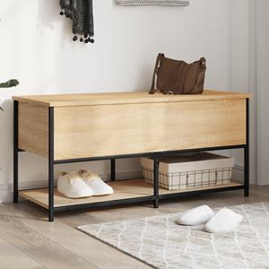 Opbergbankje 100x42,5x47 cm bewerkt hout sonoma eikenkleurig