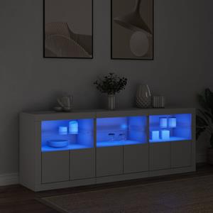 vidaXL Dressoir met LED-verlichting 181,5x37x67 cm wit