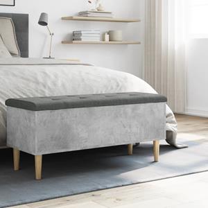 vidaxl Opbergbankje 102x42x46 cm bewerkt hout betongrijs
