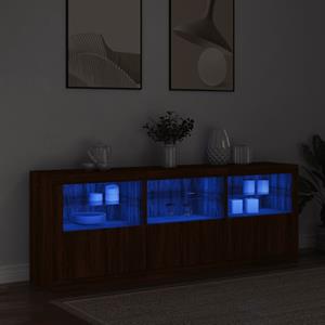 vidaXL Dressoir met LED-verlichting 181,5x37x67 cm bruineikenkleurig