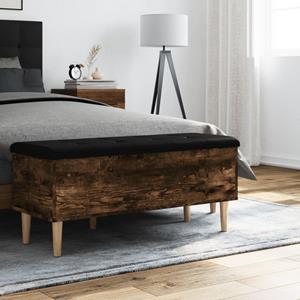 vidaxl Opbergbankje 102x42x46 cm bewerkt hout gerookt eikenkleurig
