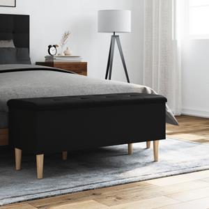 vidaxl Opbergbankje 102x42x46 cm bewerkt hout zwart