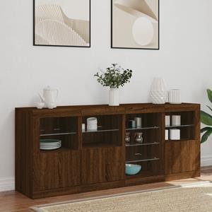 vidaXL Dressoir met LED-verlichting 164x37x67 cm bruineikenkleurig