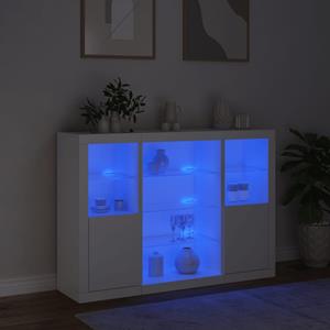 vidaXL Dressoirs met LED-verlichting 3 st bewerkt hout wit