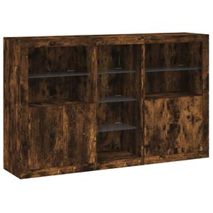 vidaXL Dressoir met LED-verlichting 162x37x100 cm gerookt eikenkleurig
